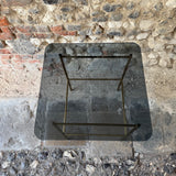 Vintage French Glass and Brass Table