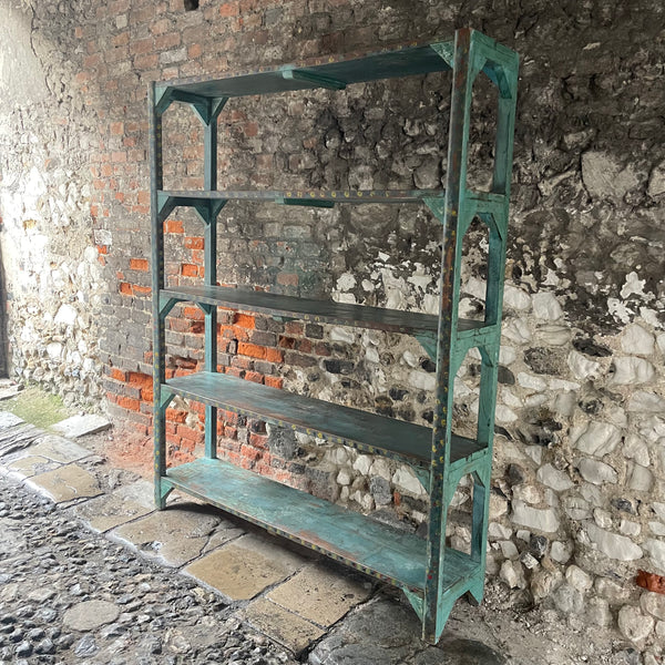 Vintage Indian Painted Shelving Unit