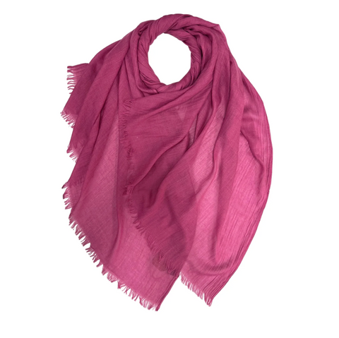 Fushia Classic Cotton Blend Plain Scarf