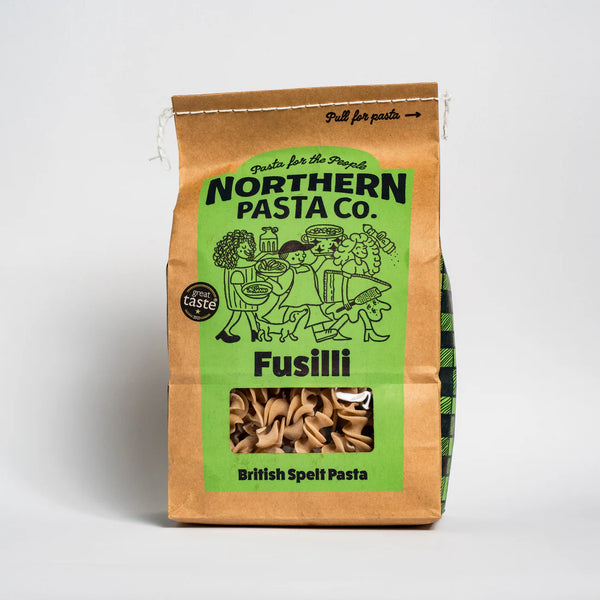 Northern Pasta Co. Fusilli pasta package on a white background