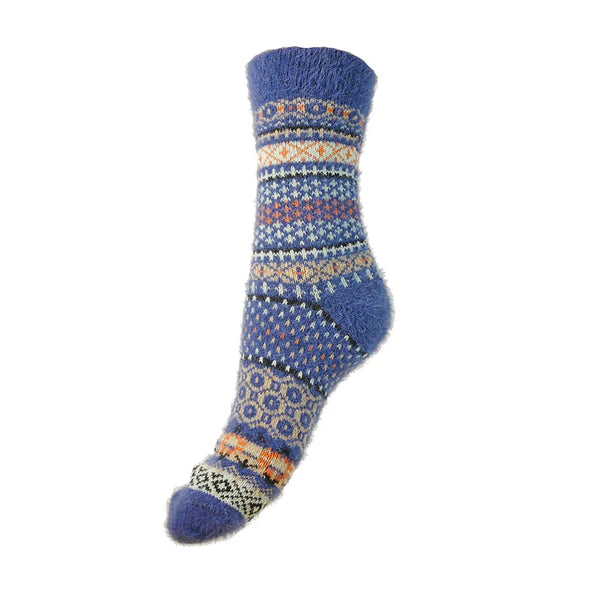 Gemjar Blue Scandi Patterned Ladies Socks