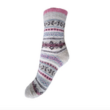 Gemjar Cream & Pink Fairisle Wool Blend Socks