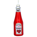 Gisela Graham Bottle of Ketchup - Glass Hanging Decoration