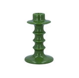 Gisela Graham Candlestick Green Hooped Ceramic