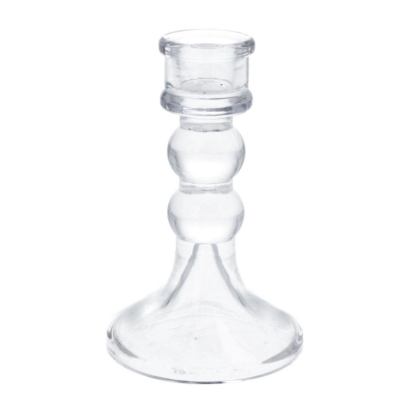Gisela Graham Glass Candlestick 12cm Medium