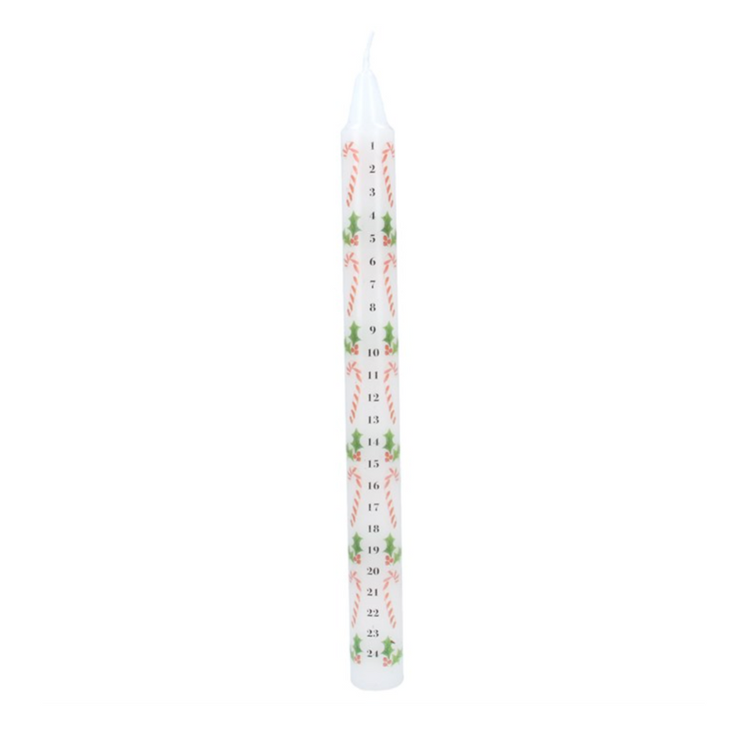 Gisela Graham Candy cane and Holly Advent Candle 