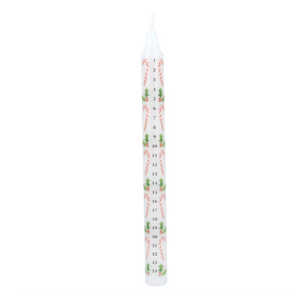 Gisela Graham Candy cane and Holly Advent Candle 