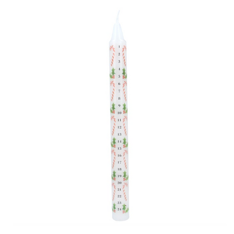Gisela Graham Candy cane and Holly Advent Candle 