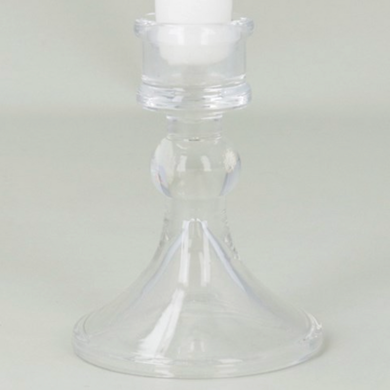 Gisela Graham Clear Ball Glass candlestick