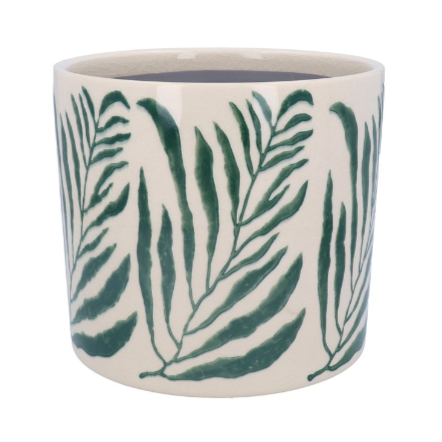 Gisela Graham Green Branch Stoneware Plant Pot