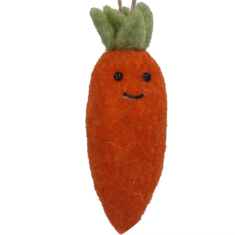 Gisela Graham Mixed Wool Decoration Carrot