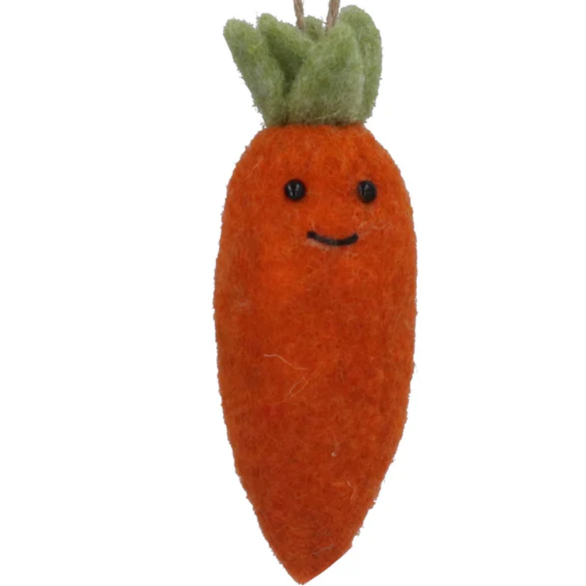 Gisela Graham Mixed Wool Decoration Carrot