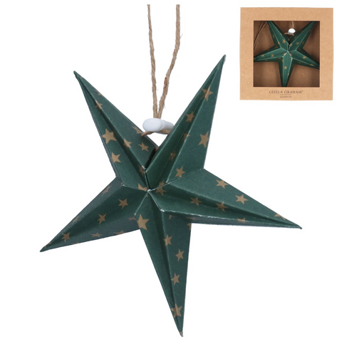 Gisela Graham Paper Hanging Dec  Green Star 