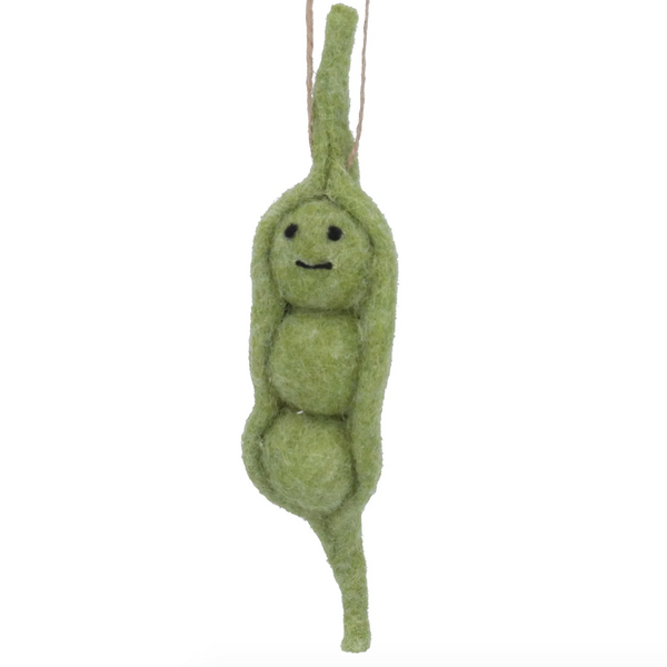 Gisela Graham Peapod Wool Decoration