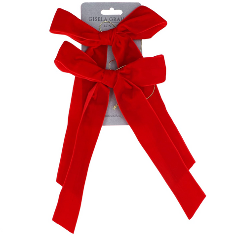 Gisela Graham Red Bow Velvet Hanging Decoration