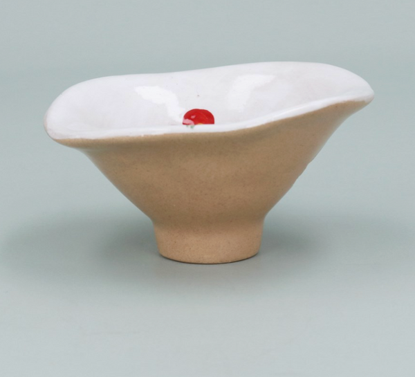 Gisela Graham Snack Bowl Meadow/Red Flower Side