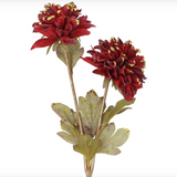 Gisela Graham Spray, 57cm - Burgundy/Gold Glitter Dahlia