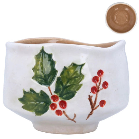 Gisela Graham, Stoneware Bowl - Holly & Berries