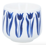 Gisela Graham Stoneware Egg Cup - Blue Tulips
