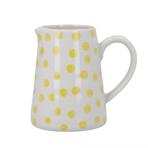 Gisela Graham Stoneware Mini Jug Yellow Dot