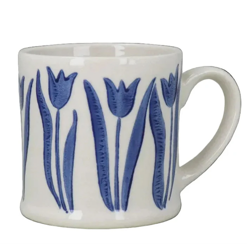 Gisela Graham Stoneware Mug - Blue Tulips