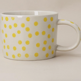 Gisela Graham Stoneware Mug Yellow Dots