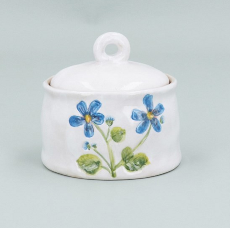 Gisela Graham Stoneware Storage Jar -Meadow