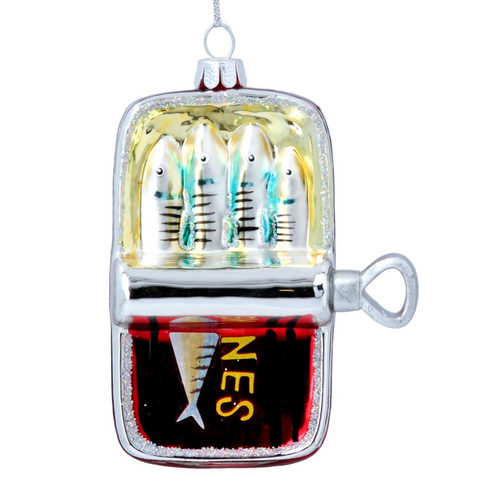 Gisela Graham Tin of Sardines - Glass Hanging Decoration