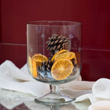 Glass Candleholder with Etched Stars 