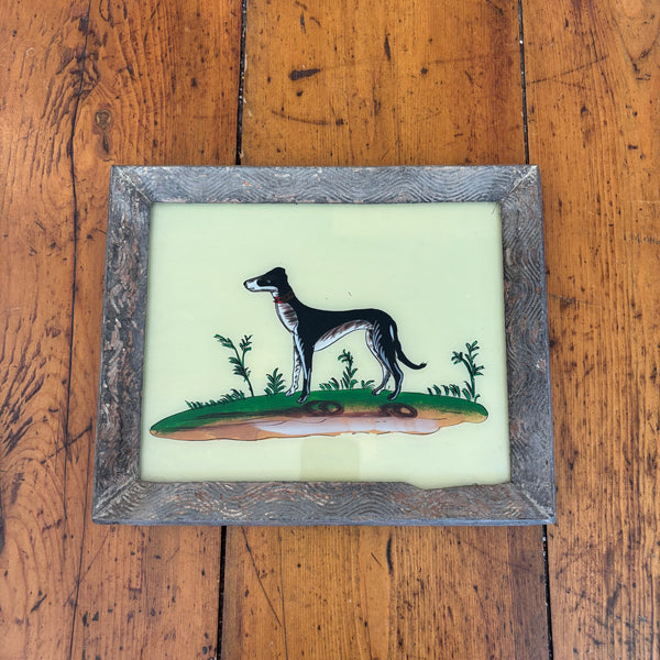 Glass Framed Print of a Dog 