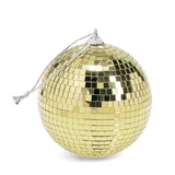 Gold disco ball on a white background