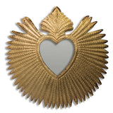 Gold "Heart Rays" Wall Mirror