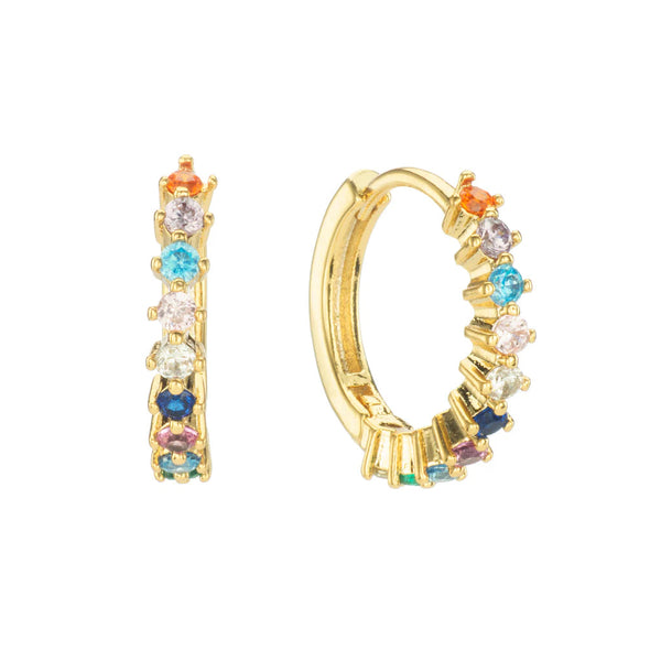 Bijoux De Mimi Gold Rainbow Original Huggie Earrings