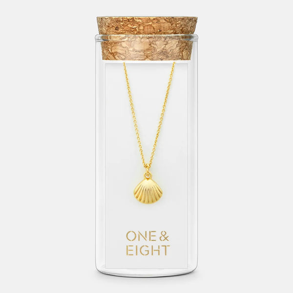 One & Eight Gold Scallop Necklace