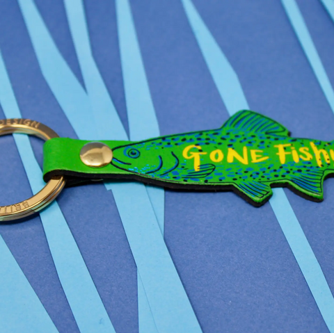 Gone Fishing Keyring - Green