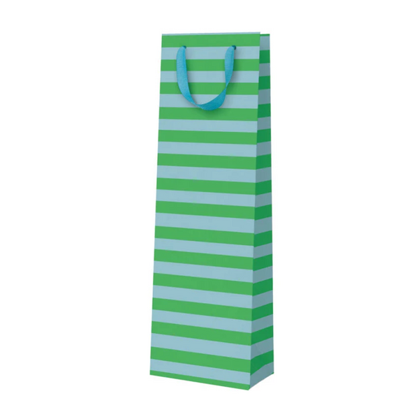 Green And Blue Stripe Bottle Bag