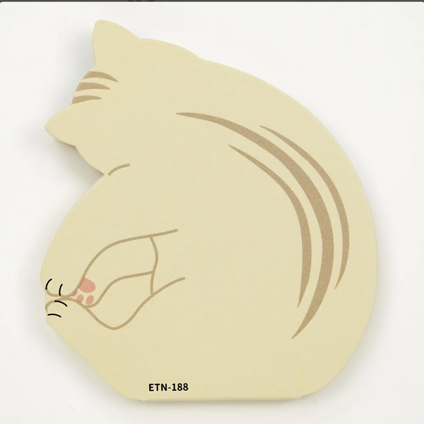 Greeting Life - Memo Pad - Die Cut Sleeping Cat back