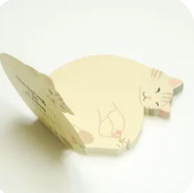 Greeting Life - Memo Pad - Die Cut Sleeping Cat open