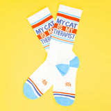 Gumball Poodle - My Cat Is My Therapist Gym Crew Socks