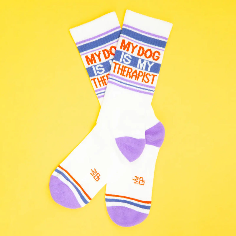 Gumball Poodle - My Dog Is My Therapist Gym Crew Socks