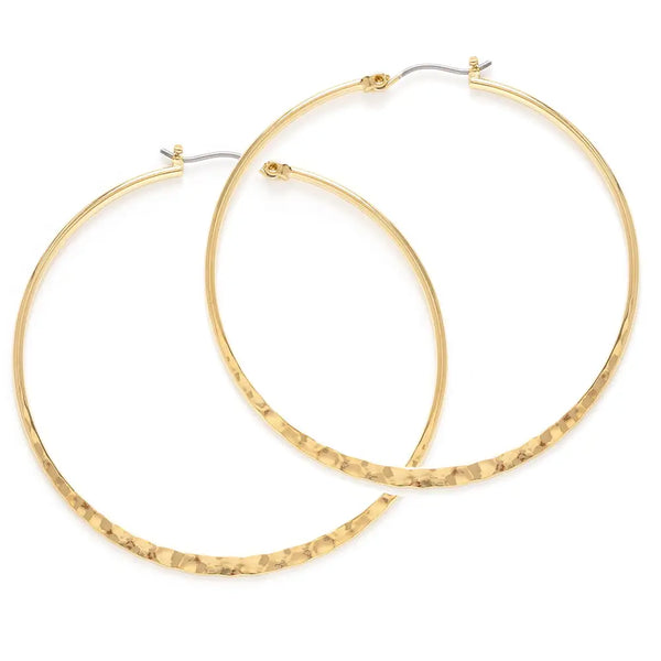 Amano Studio - 2" Hammered Hoop Earrings - Gold
