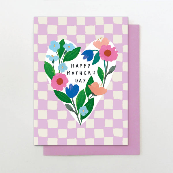 Happy Mother's Day Floral Heart Card