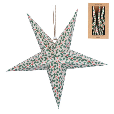 Holly Star Paper Hanging Dec - Large