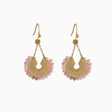 Hook Earring with Soft Pink Natural Stone Bead