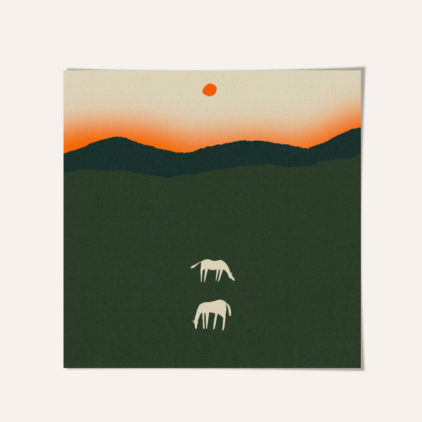 'Horses at Dawn' Enikő Eged Framed Print