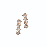 Pair of pearl drop earrings on a white background