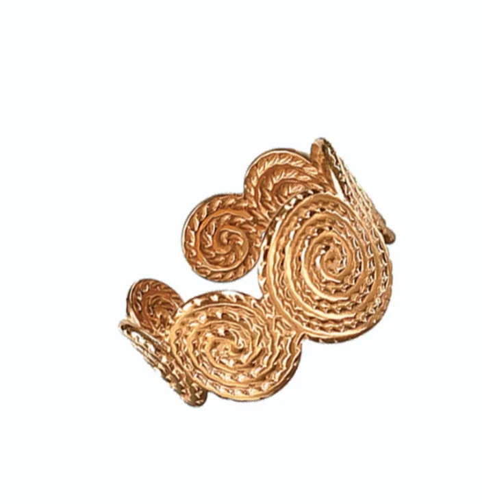 Hot Tomato Ripple Adjustable Rings - 18k Gold Plated Stainless Steel ...