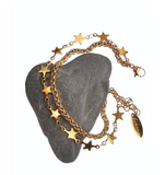 Hot Tomato - Seeing Double Chains & Stars bracelet - Gold