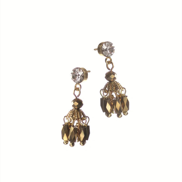 Hot Tomato Chandelier Earrings  - Old Gold