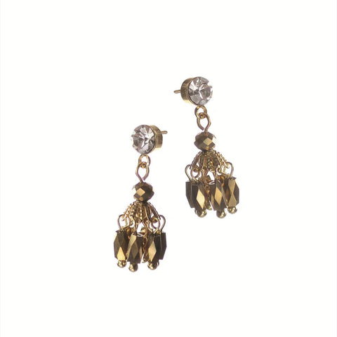 Hot Tomato Chandelier Earrings  - Old Gold